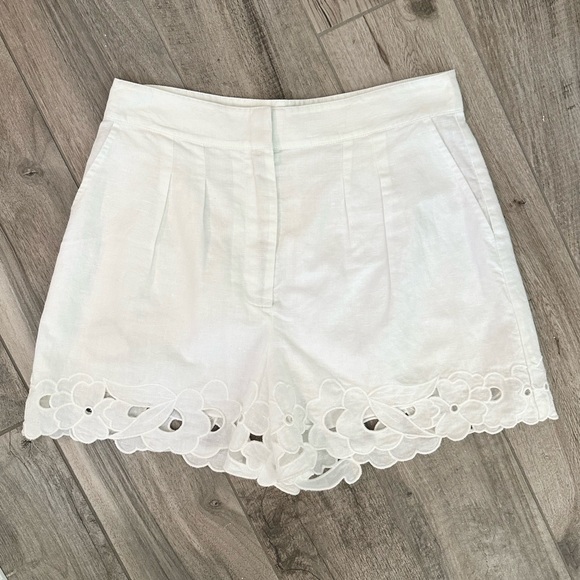 NWT Rebecca Taylor Designer La Vie White Eyelit Shorts - Nordstrom - size 28/6 - Picture 5 of 14